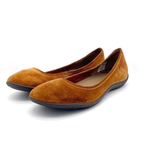 Merrell Avesso Suede Slip On Shoes Ballet Flats in Oak Cognac Women’s Size 7.5 - Picture 5 of 16